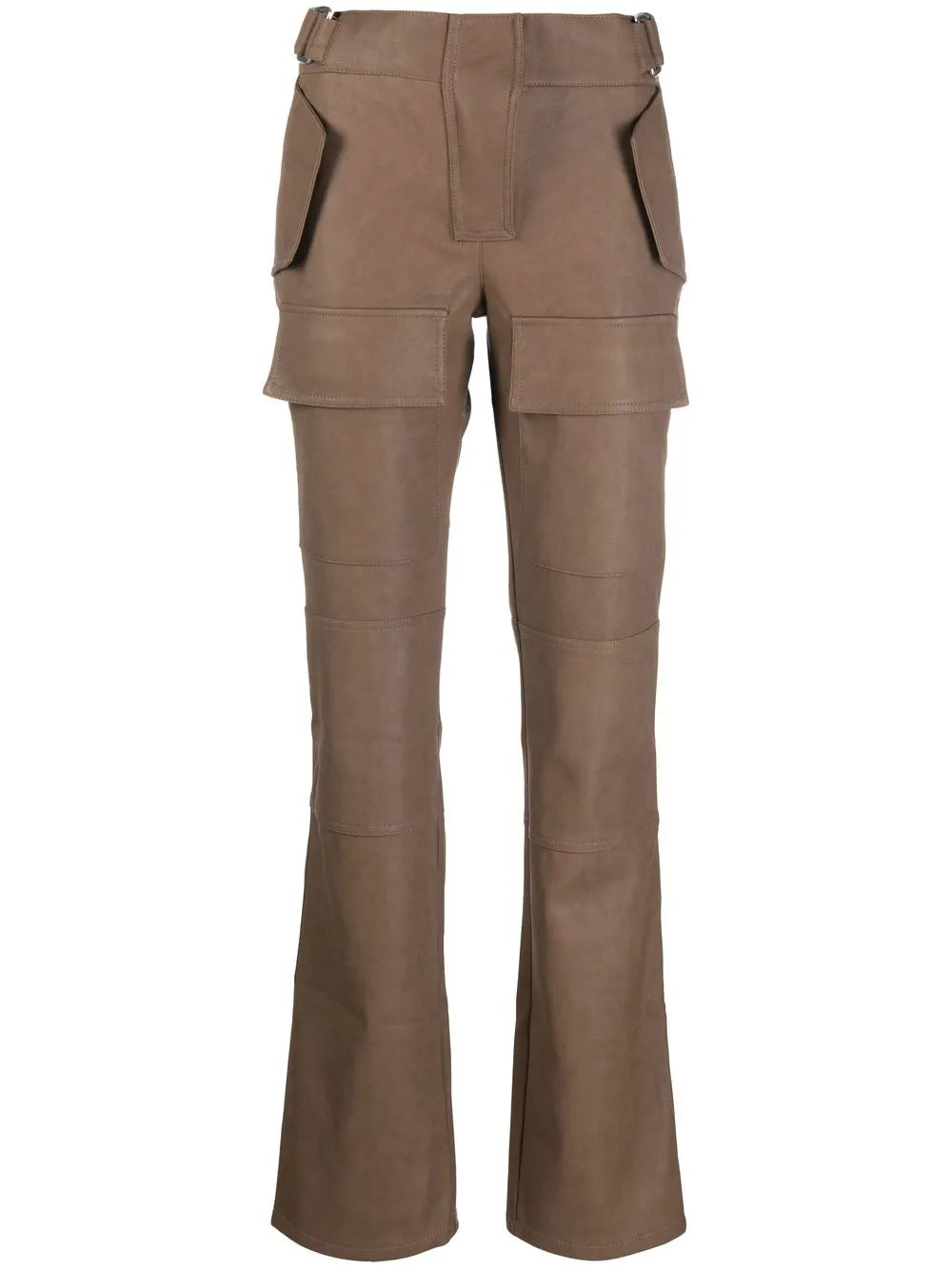 Leather-Effect Cargo Trousers