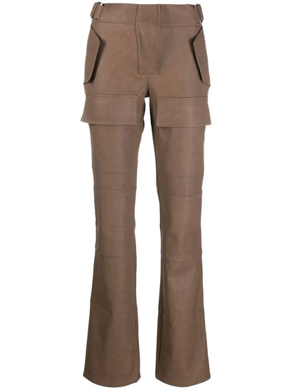 Leather-Effect Cargo Trousers