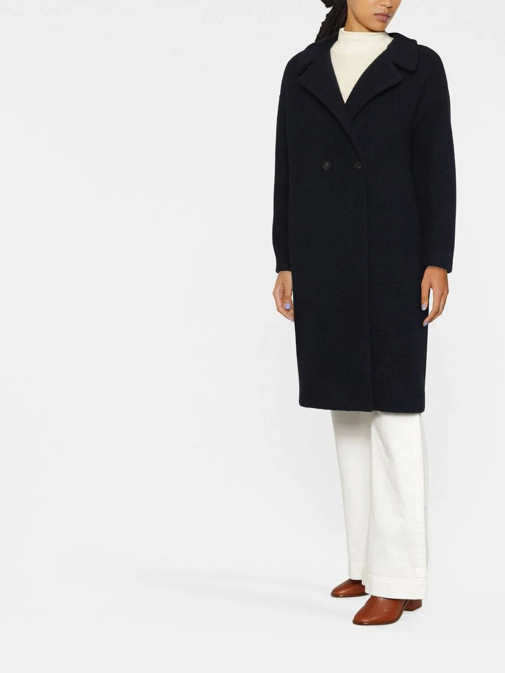 Bouclé Double-Breasted Coat