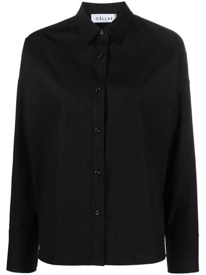 Sirene Scarf-Panel Poplin Shirt