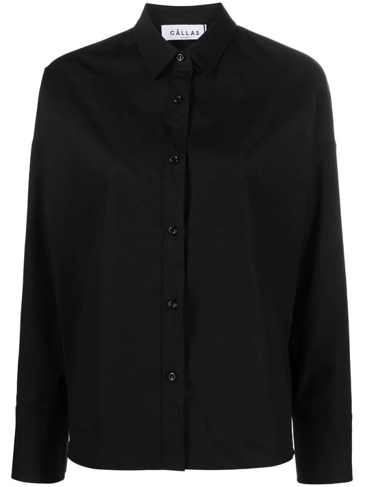 Sirene Scarf-Panel Poplin Shirt