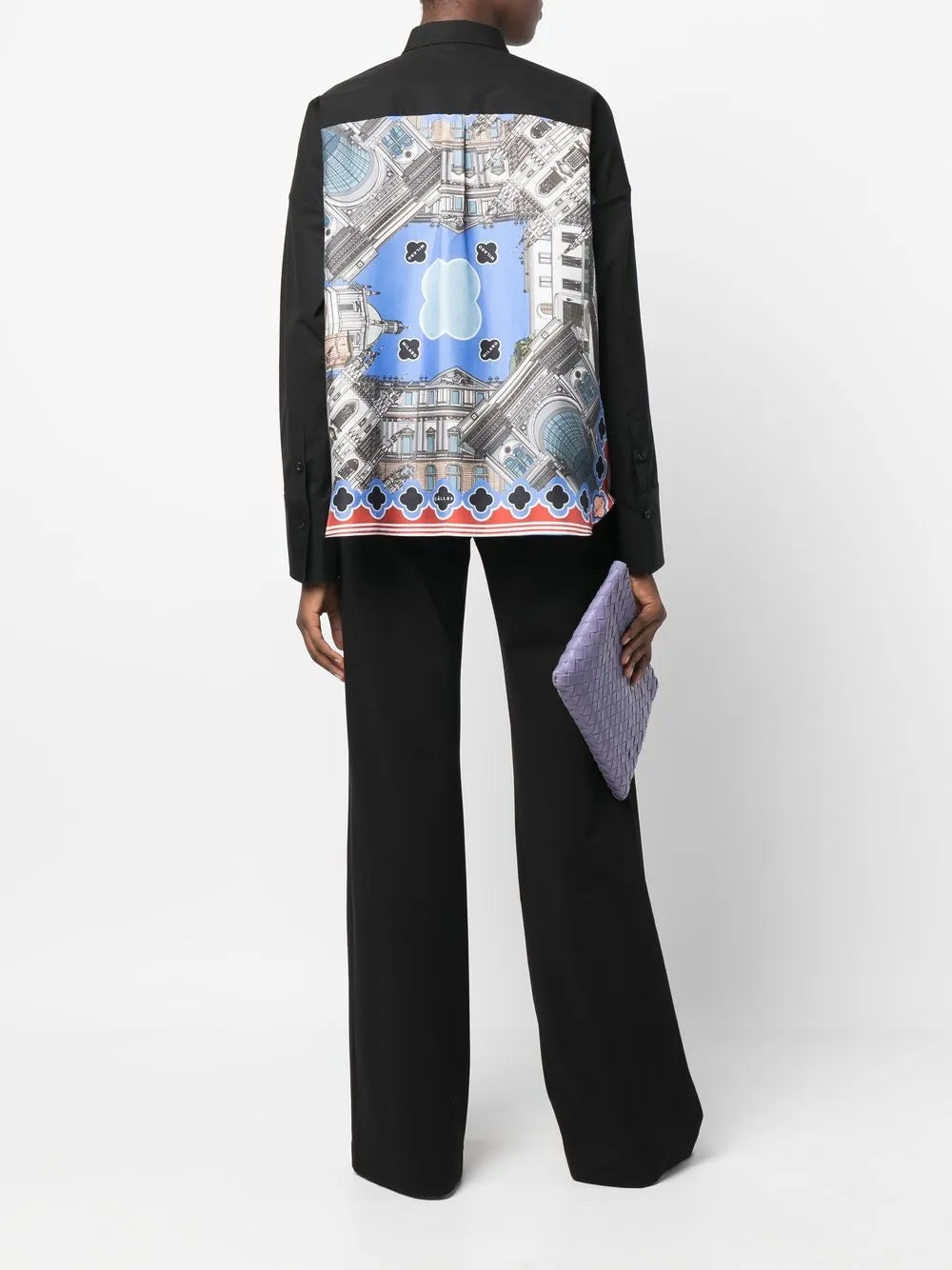 Sirene Scarf-Panel Poplin Shirt