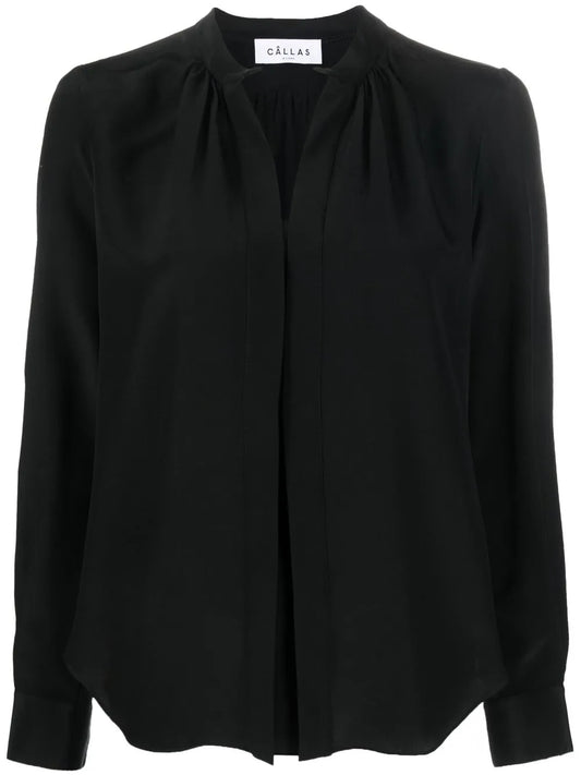 Olympia Long-Sleeve Silk Blouse