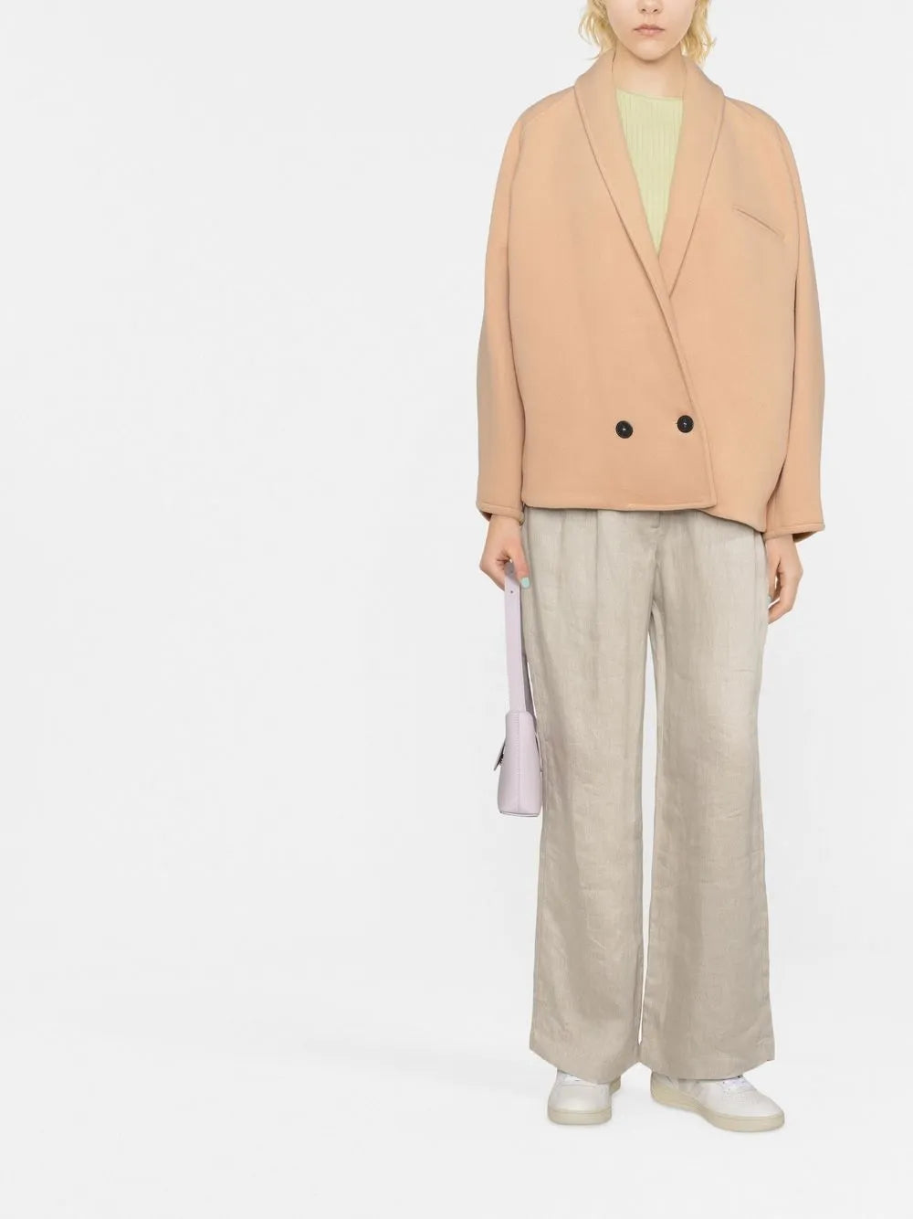 Double-Breasted Cropped Coat