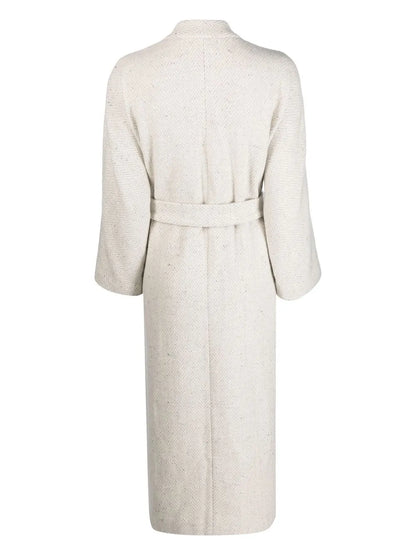 Virgin Wool-Cashmere Belted Coat