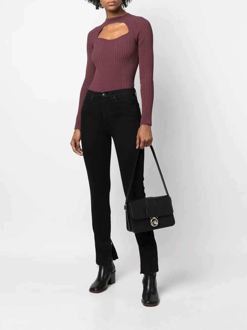 High-Waist Raw-Hem Skinny Jeans