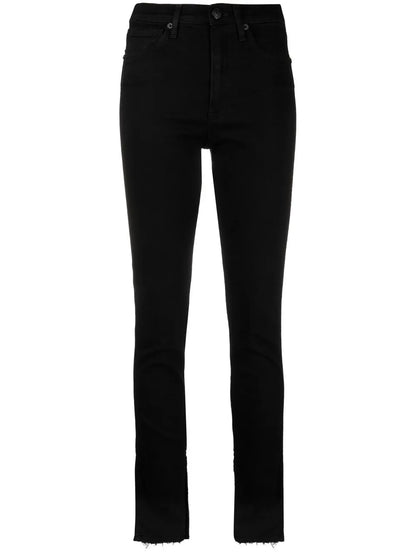 High-Waist Raw-Hem Skinny Jeans