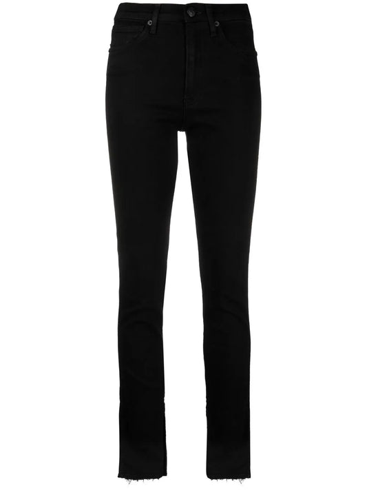High-Waist Raw-Hem Skinny Jeans