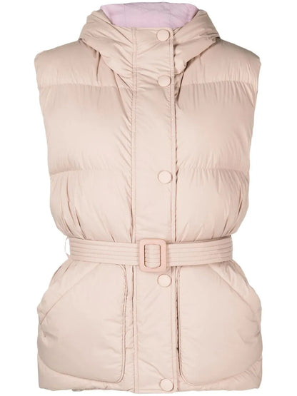 Belted-Waist Puffer Vest