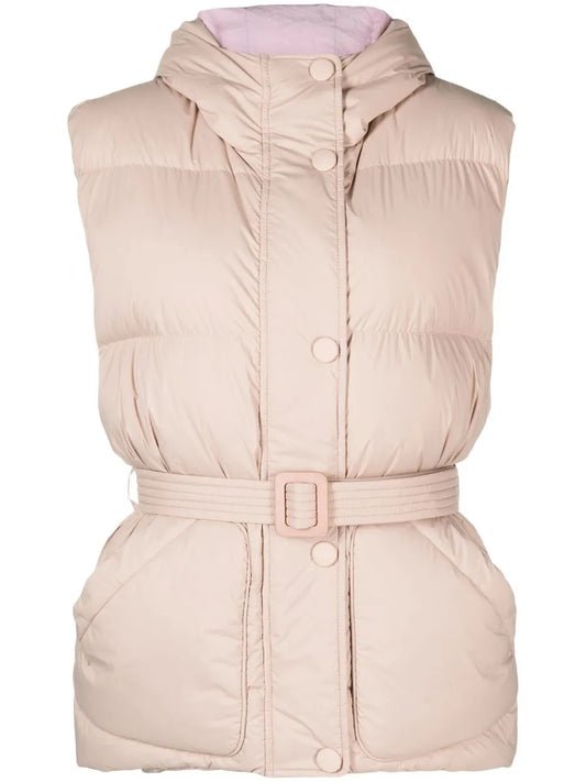 Belted-Waist Puffer Vest