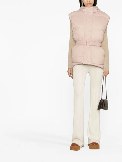Belted-Waist Puffer Vest