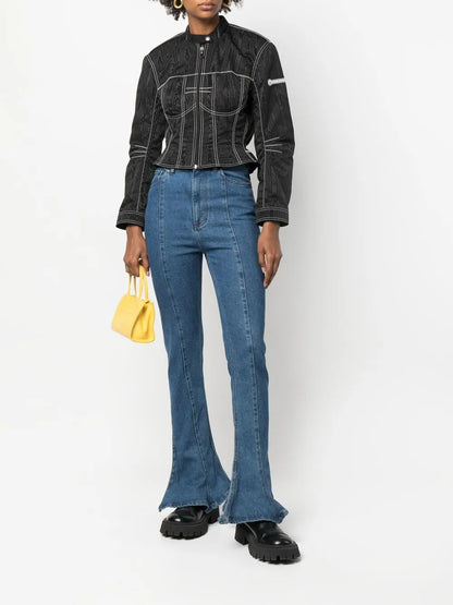 Moiré-Effect Fitted Jacket