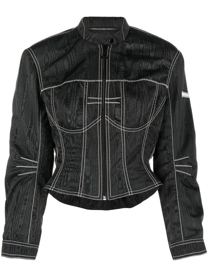 Moiré-Effect Fitted Jacket
