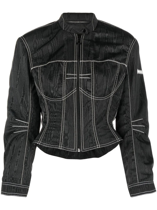 Moiré-Effect Fitted Jacket