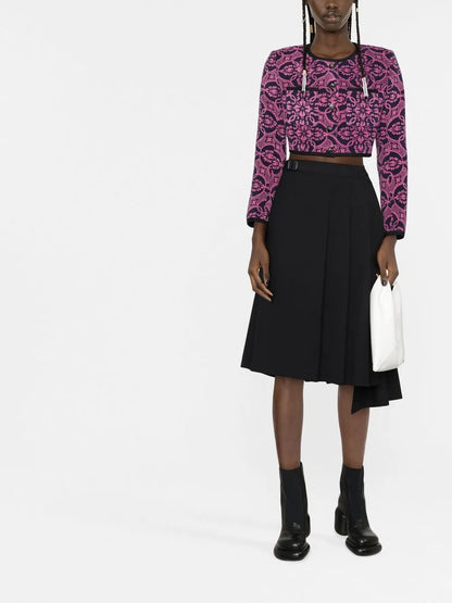 Graphic-Print Cropped Jacket