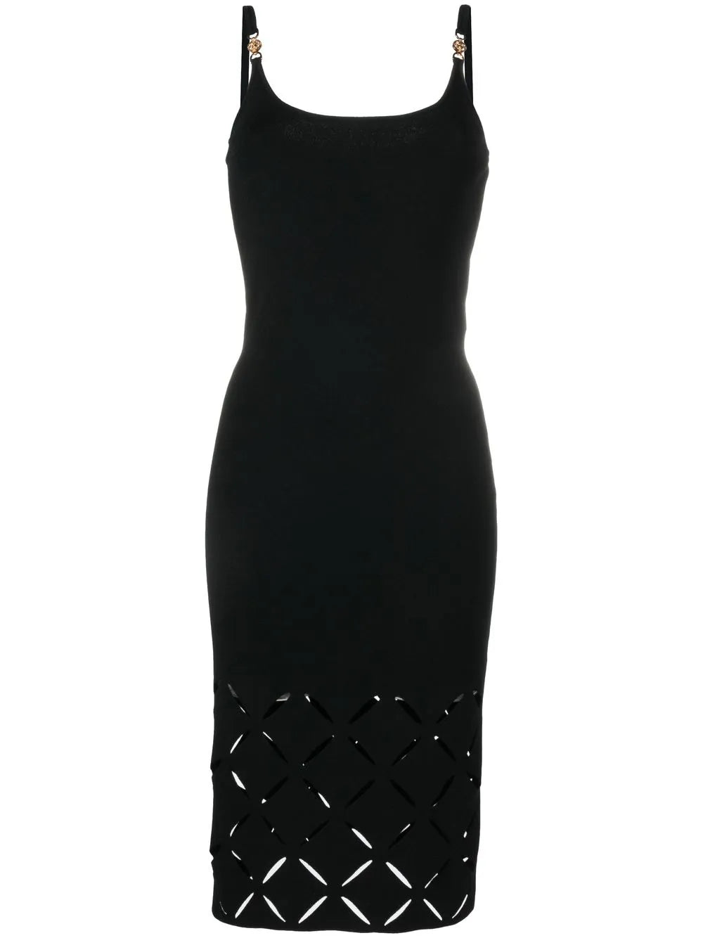 Medusa-Plaque Cut-Out Midi Dress