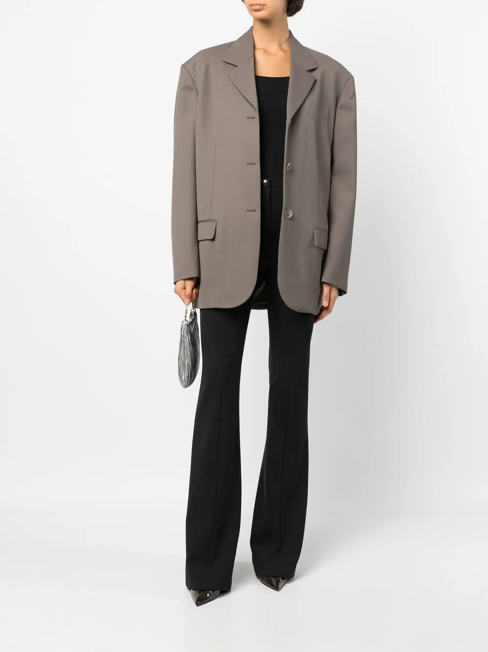 Mid-Rise Flared Trousers