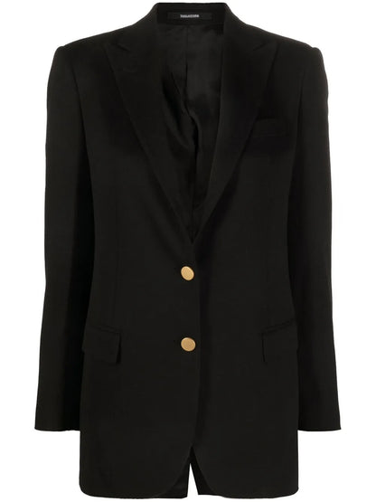 Peak-Lapel Single-Breasted Blazer
