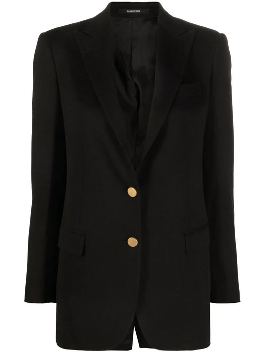Peak-Lapel Single-Breasted Blazer