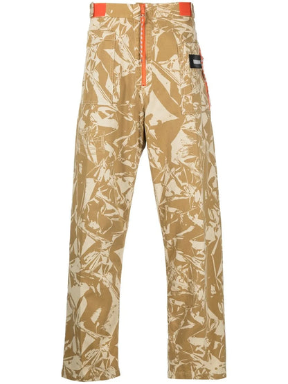 Graphic-Print Cotton Twill Trousers