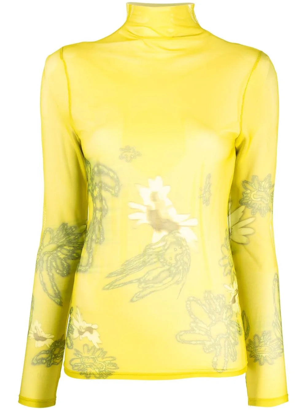 Lace-Embroidered Long-Sleeve Top