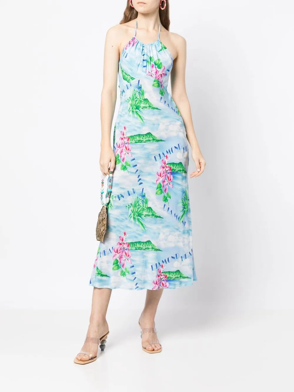 Marylin Diamond-Postcard Print Dress