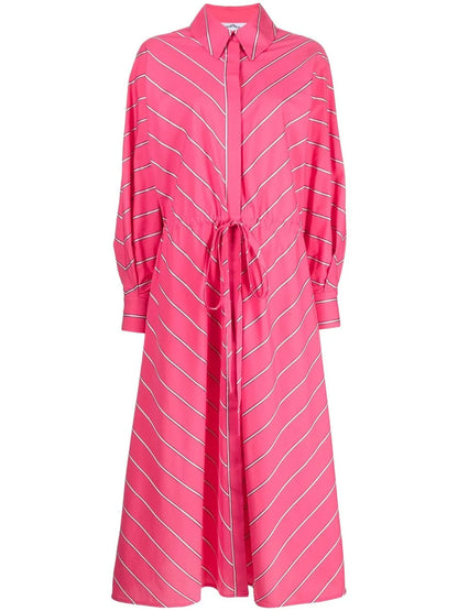 Striped Shirt Midi Dress
