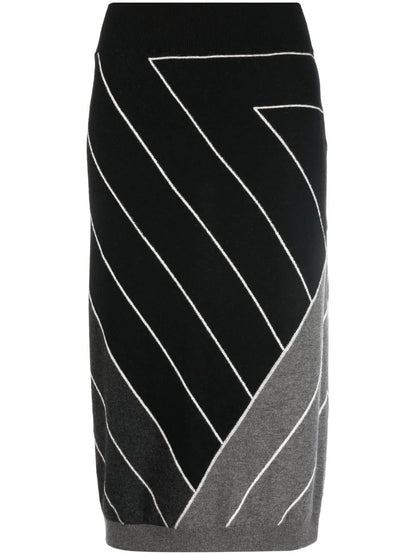 Knitted Geomertric Pattern Skirt