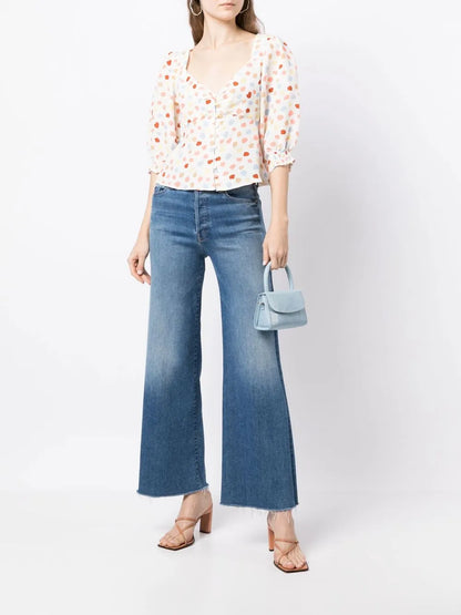 Palma Spot-Print Blouse