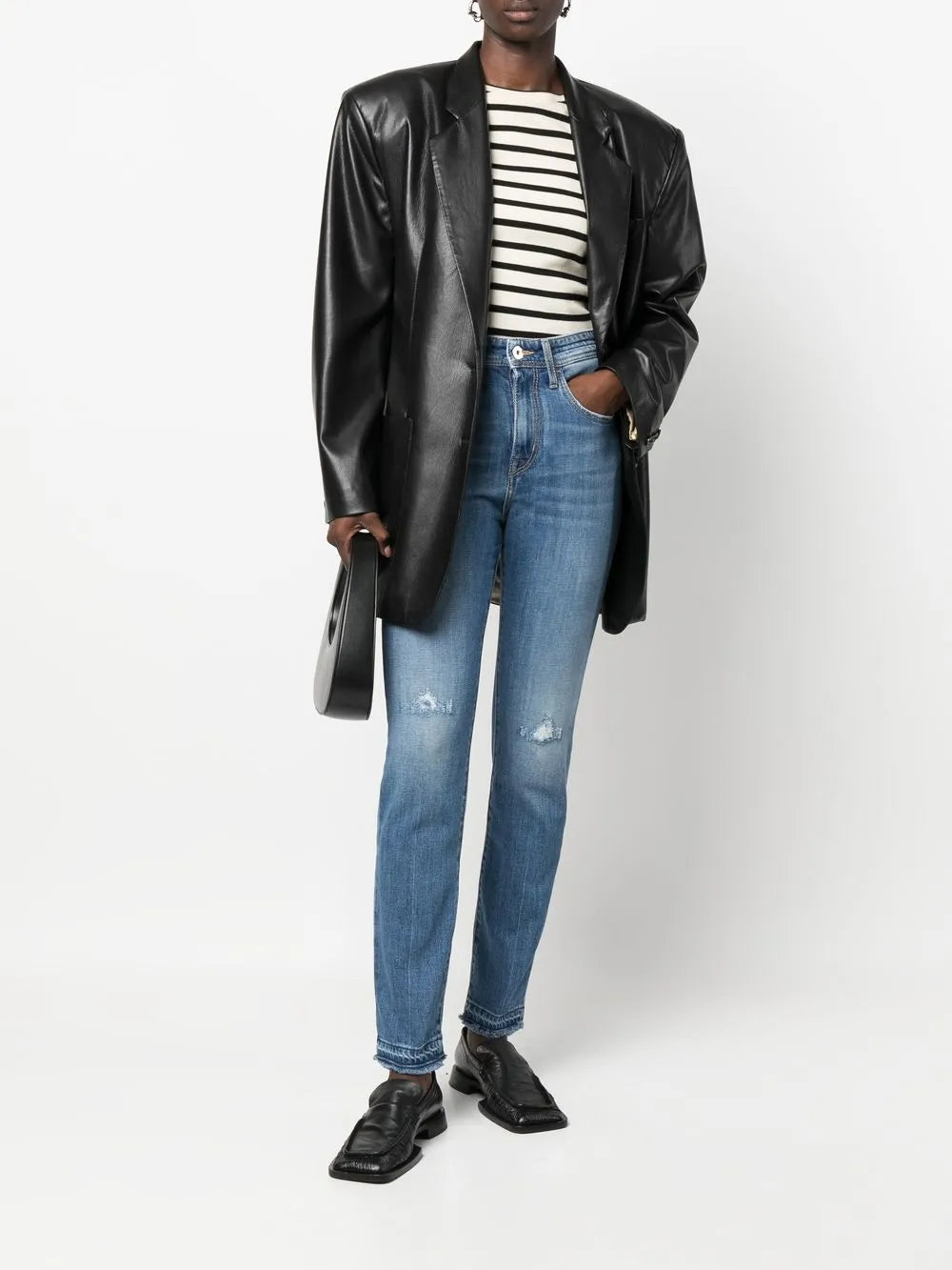 Straight-Leg Distressed Jeans