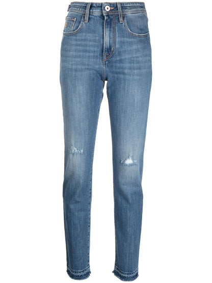 Straight-Leg Distressed Jeans