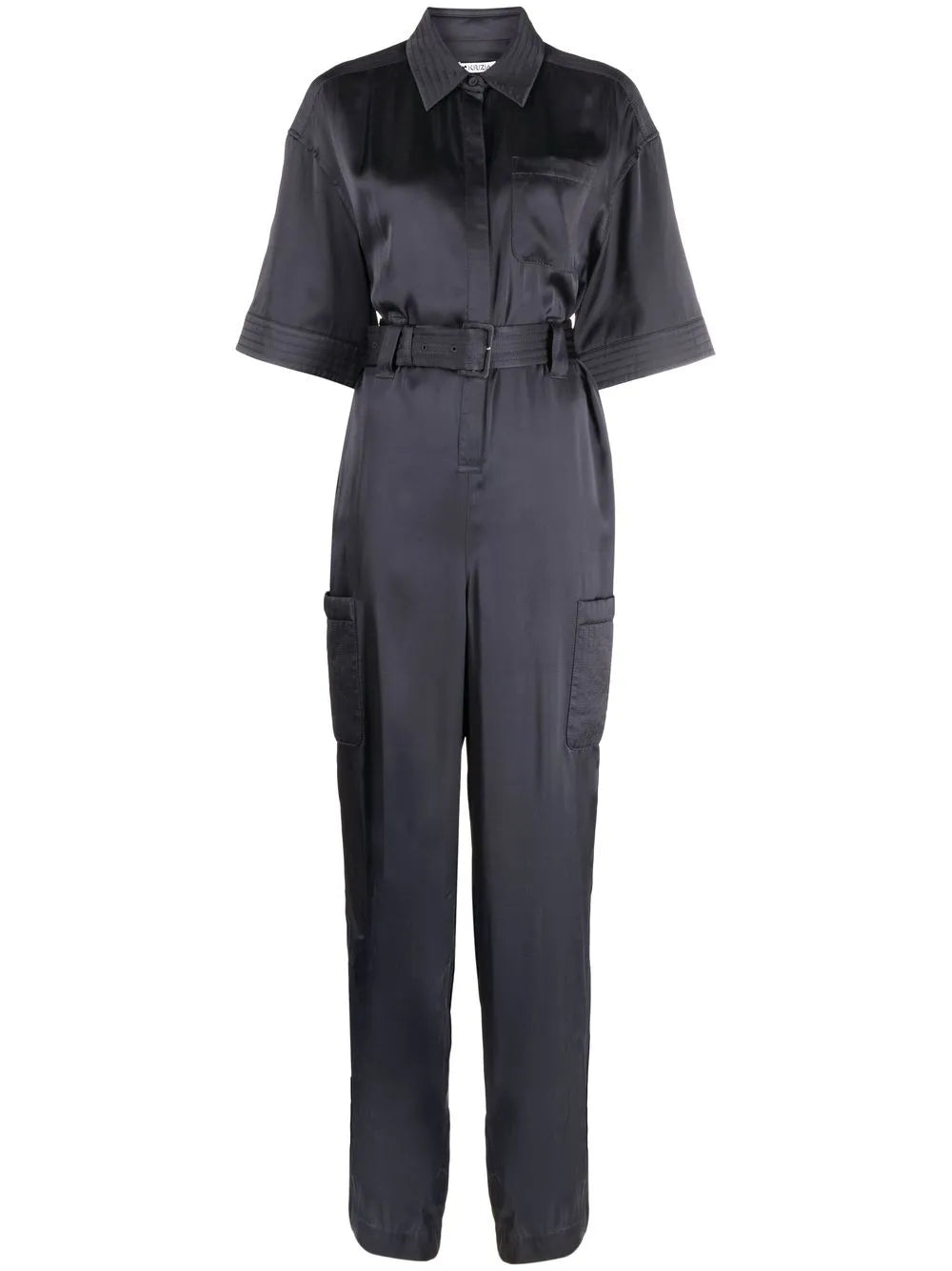 Short-Sleeve Straight-Leg Jumpsuit