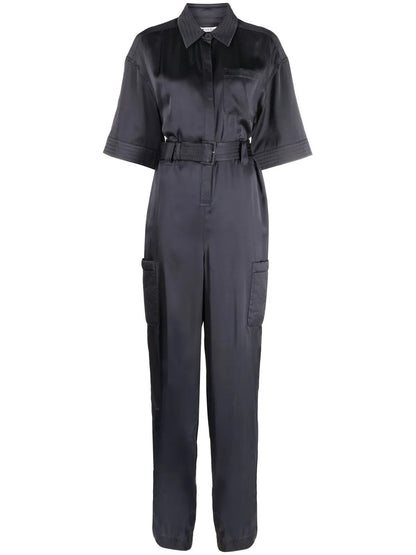 Short-Sleeve Straight-Leg Jumpsuit