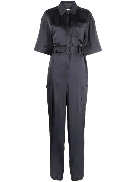 Short-Sleeve Straight-Leg Jumpsuit