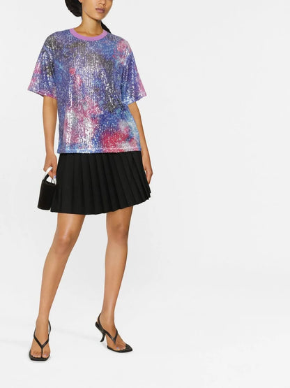 Sequin-Embellished Short-Sleeved T-Shirt