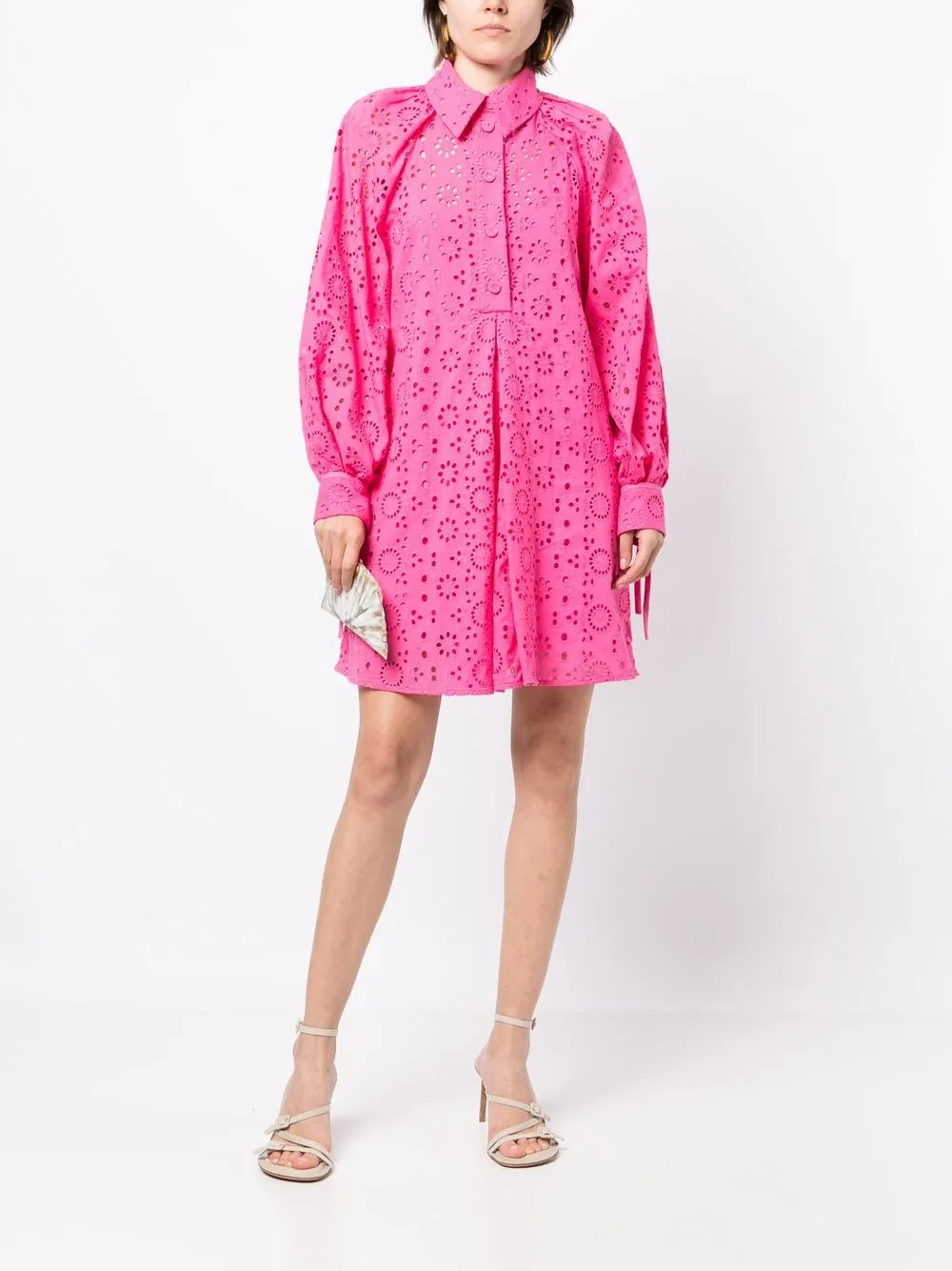 Broderie Puff-Sleeved Dress