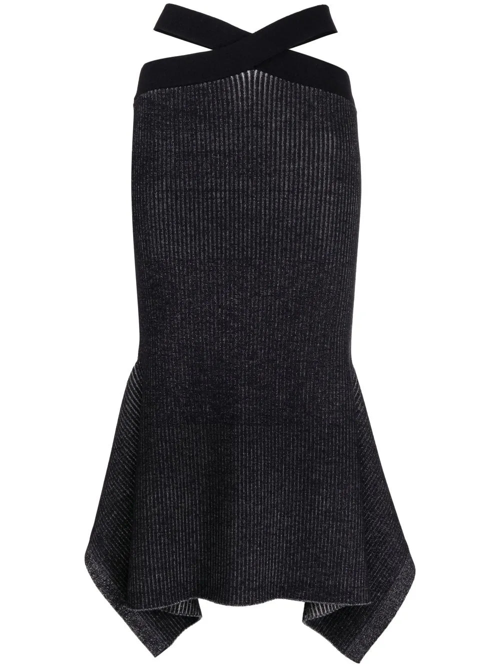 Ribbed-Knit Asymmetric Skirt