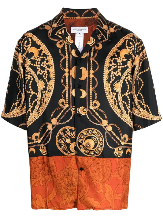 Regenerated Jewellery-Print Silk Shirt