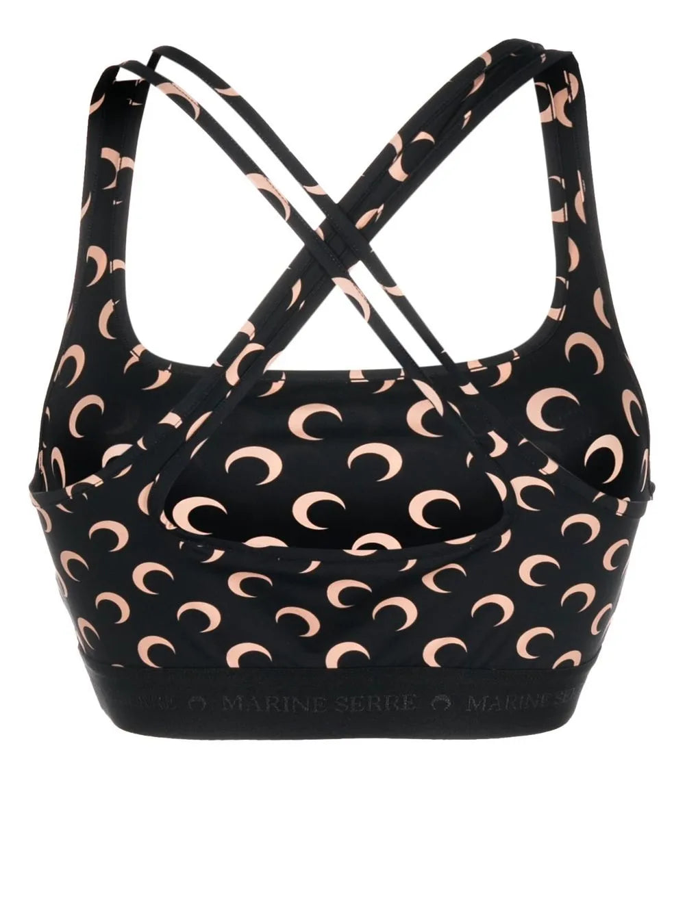 Crescent Moon-Print Crop Top
