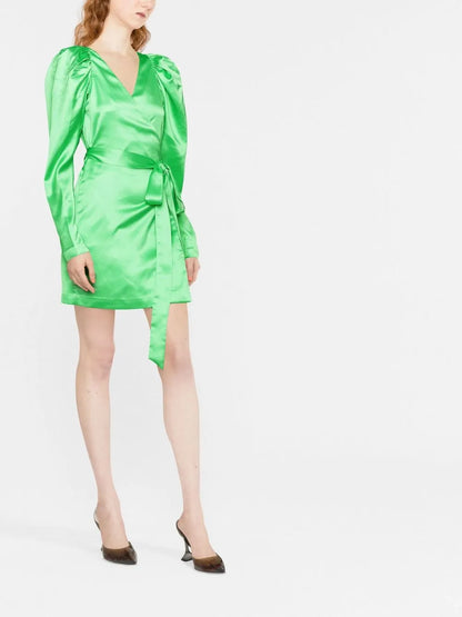 Bridget Satin Wrap Dress