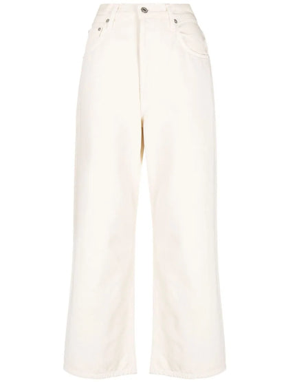 Gaucho Wide-Leg Cotton Jeans