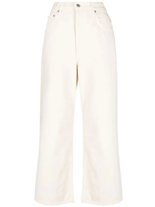 Gaucho Wide-Leg Cotton Jeans