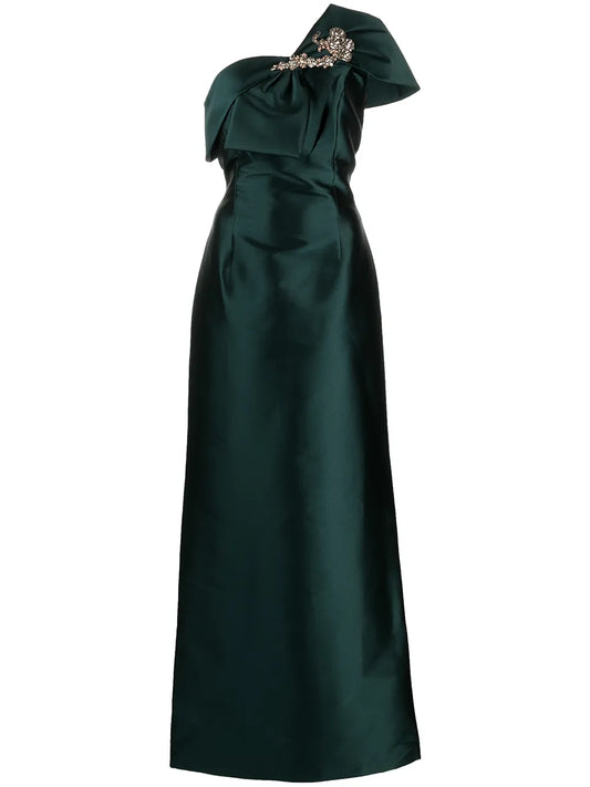 Ines Crystal-Embellished Satin Gown
