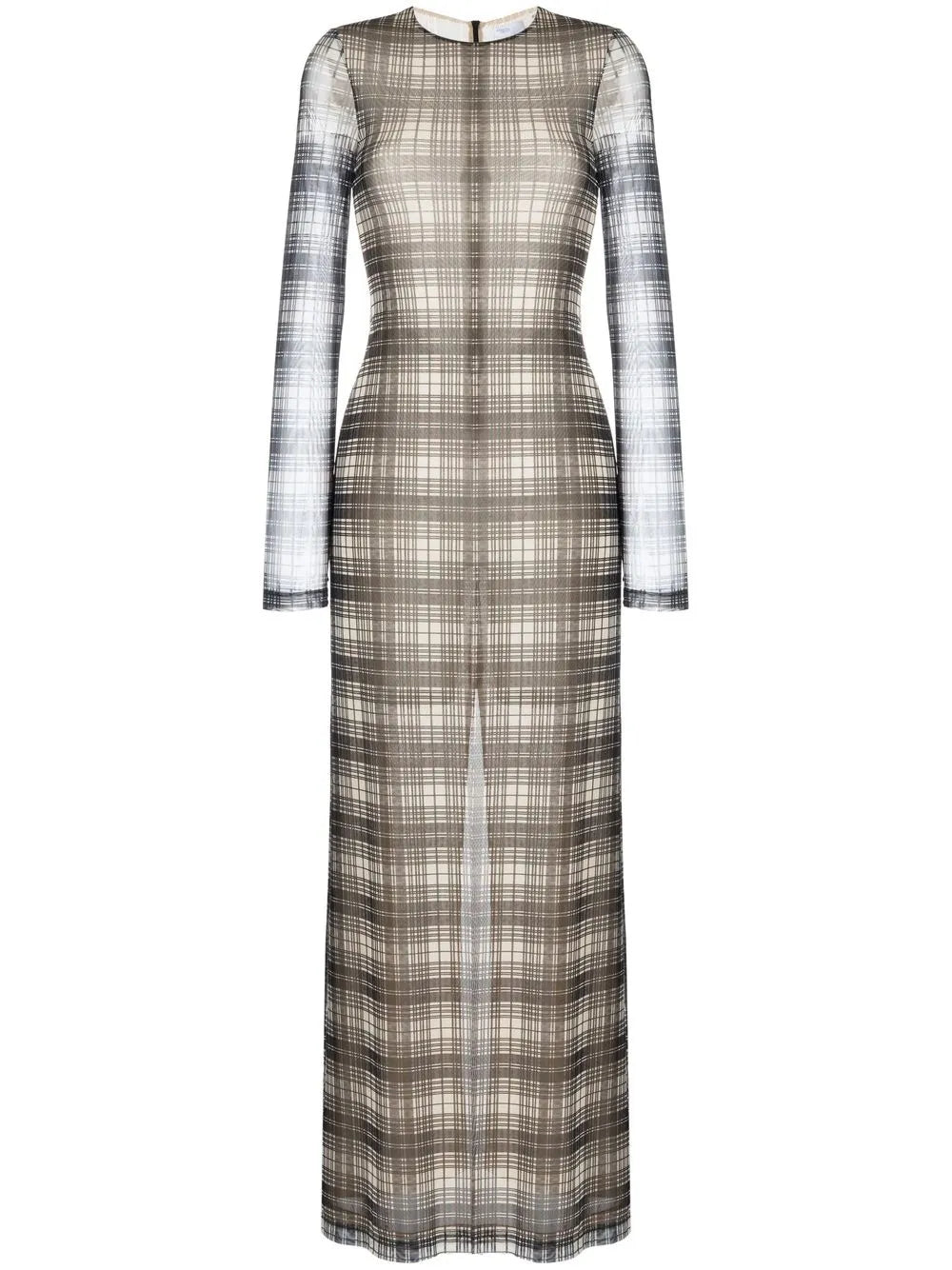 Plaid-Check Print Maxi Dress