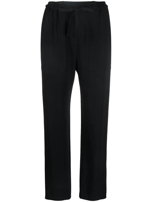 Drawstring-Waist Tapered Trousers
