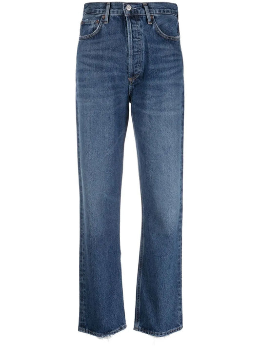 High-Waisted Straight-Leg Jeans