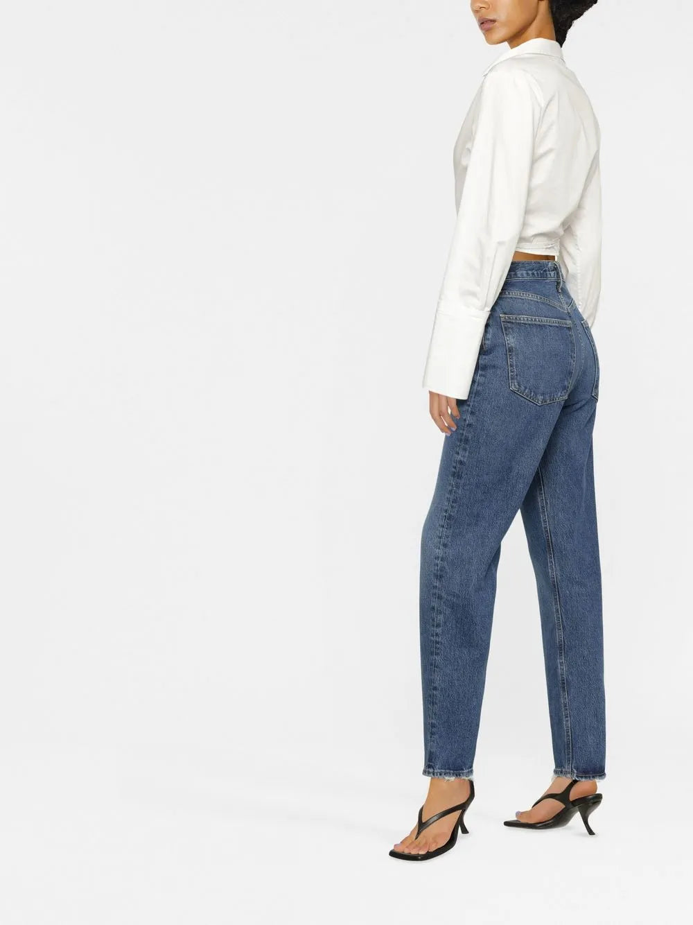 High-Waisted Straight-Leg Jeans