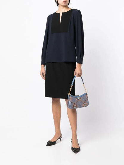 Straight-Cut Crepe Skirt