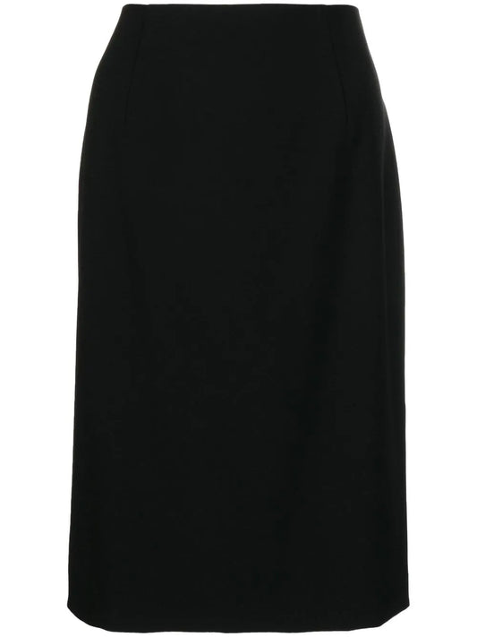 Straight-Cut Crepe Skirt