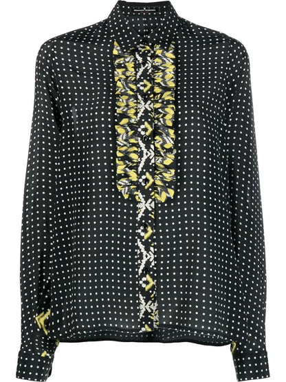 Polka Dot-Print Silk Blouse